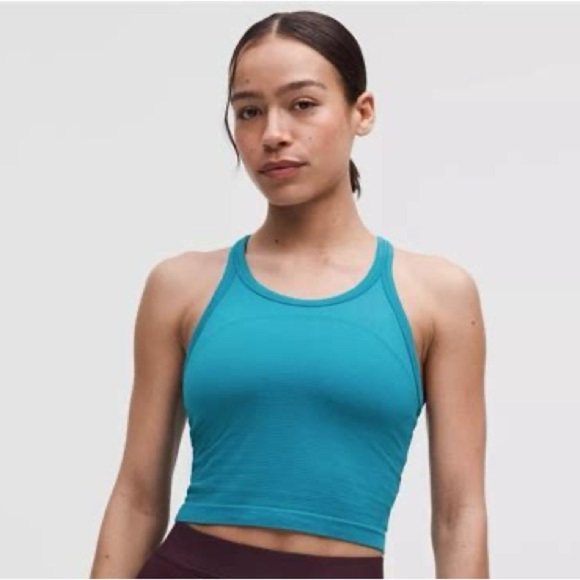 lululemon athletica Tops - Lululemon Swiftly Tech Cropped Racerback Tank 2.0 – Size 14 – Hawaiian Blue NWT